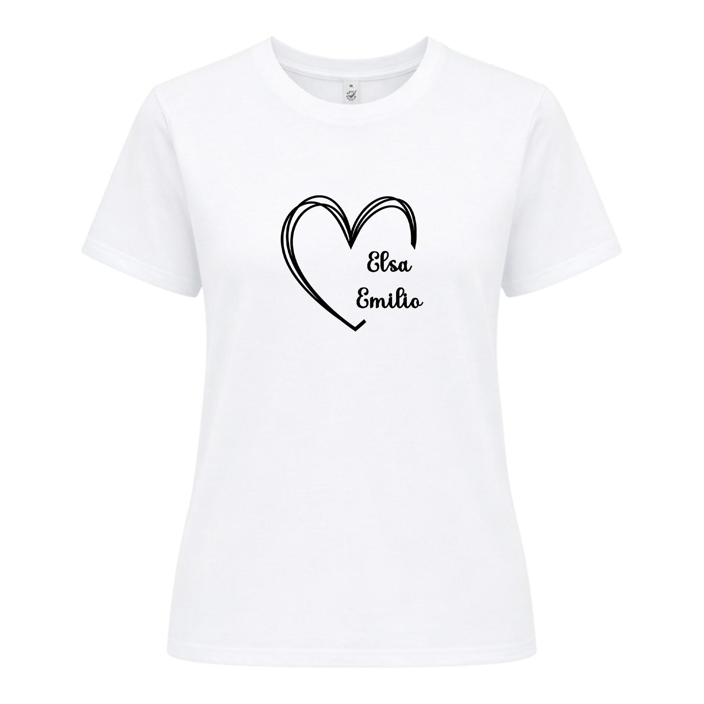 Personlig Mamma T-shirt med Hjärta & Barnens Namn
