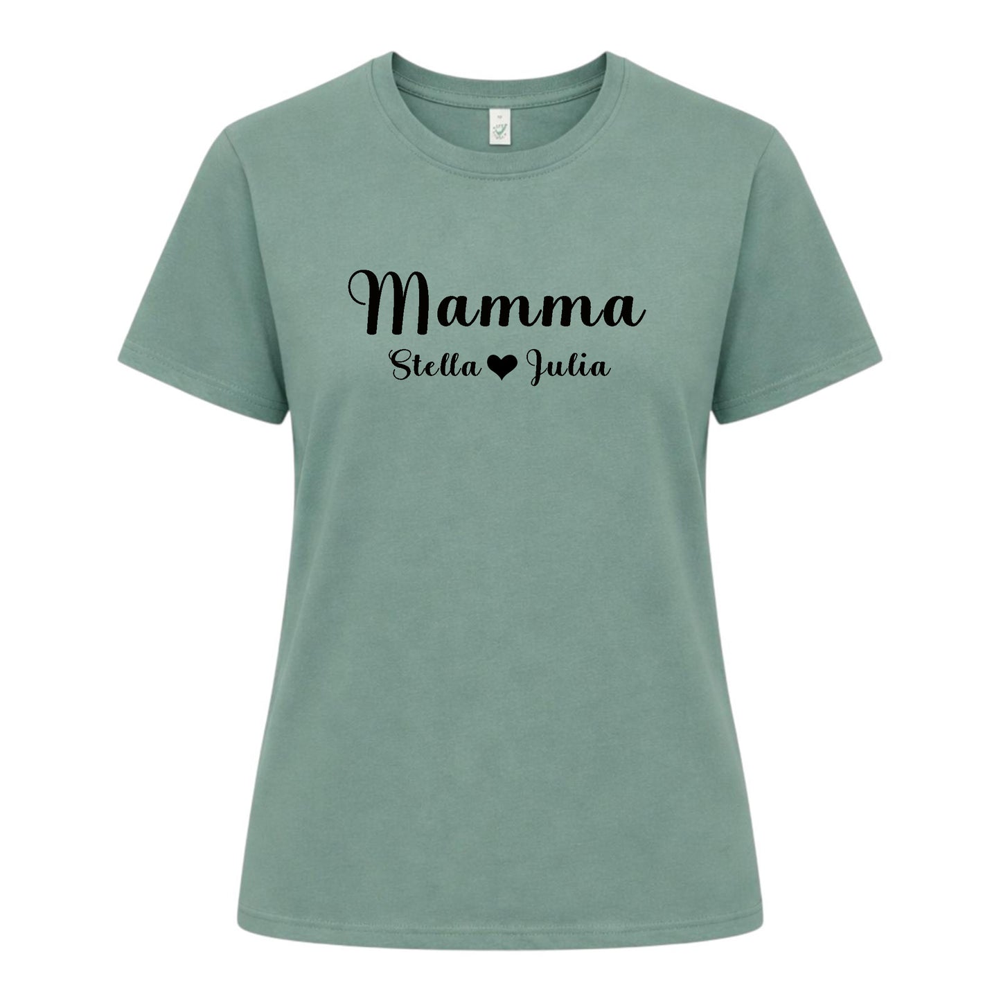 Elegant Personlig Mamma T-shirt med Barnens Namn