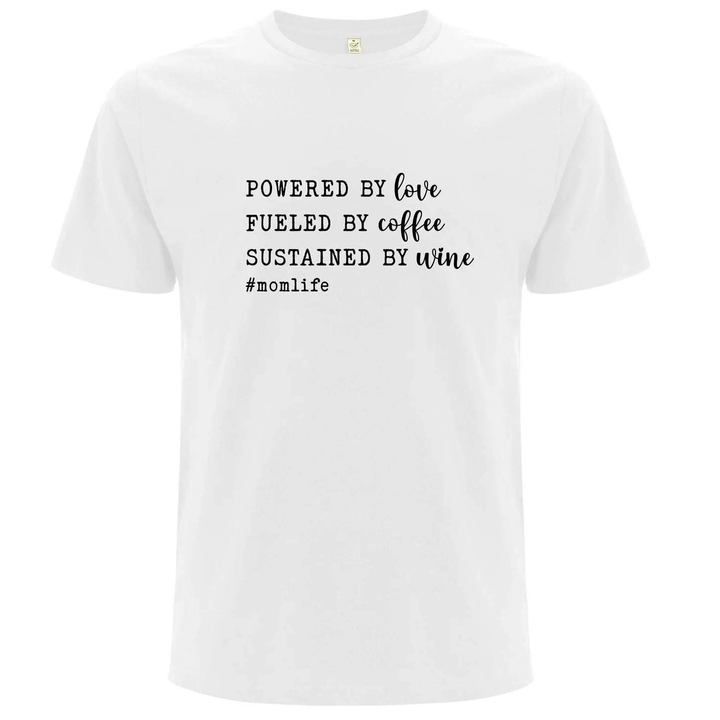 #MomLife T-shirt – Kaffe, Kärlek & Vin-Lovely Text