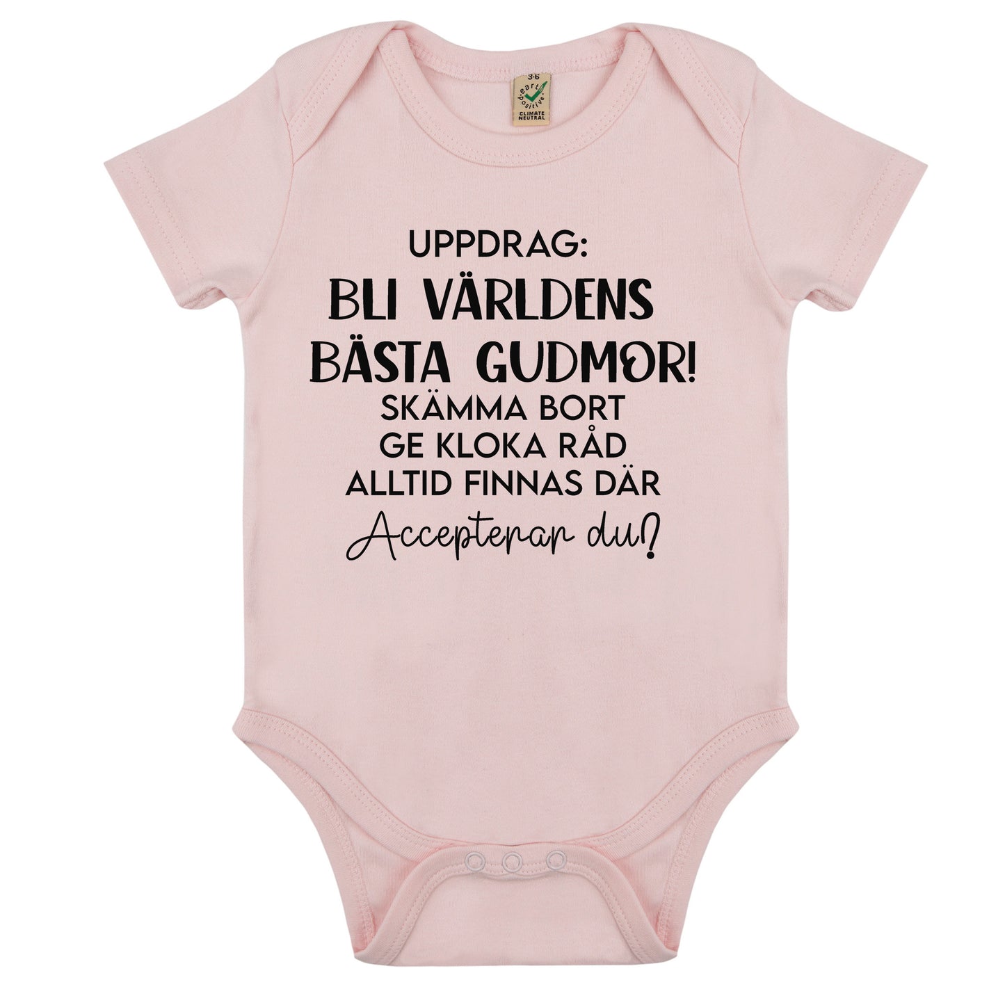 Uppdrag: Bli världens bästa Gudmor/Gudfar! – Babybody-Lovely Text