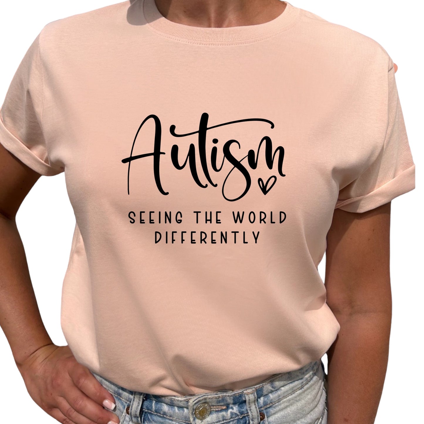 Autism Seeing the World Differently T-shirt-Lovely Text