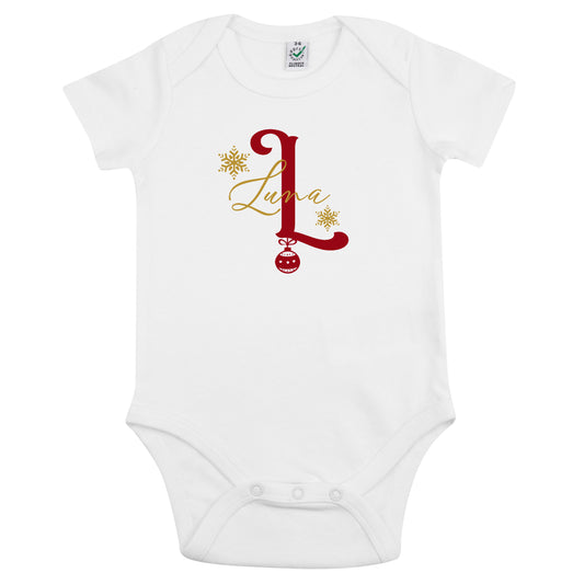 Jul babybody med texttryck – perfekt present