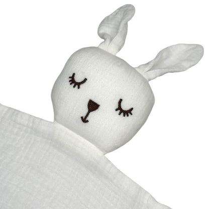 Personlig Kanin Snuttefilt med Namn – Vit Mjuk Babyfilt & Dopgåva 🤍-Lovely Text