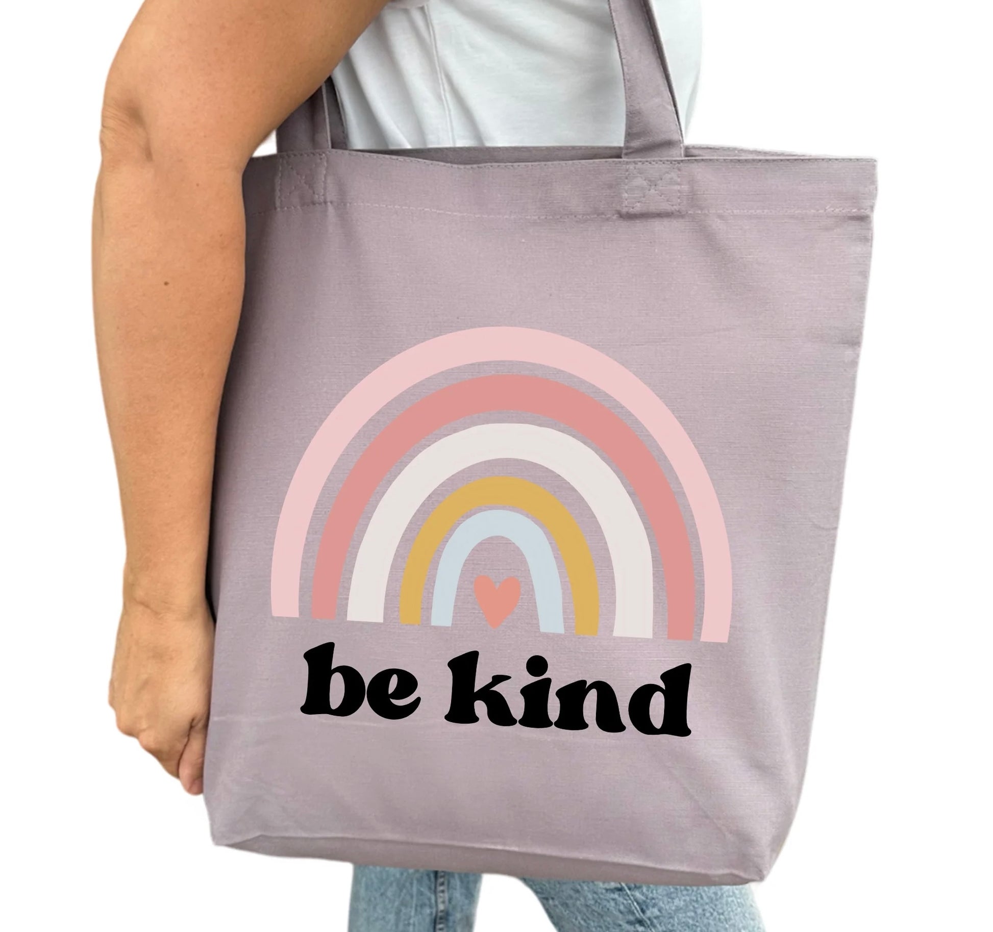 Be Kind Regnbåge Tygpåse-Lovely Text