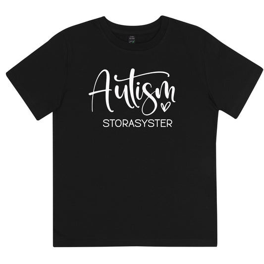 Autism Storasyster - Barn T-shirt 🌟 En Stolt Storasyster!-Lovely Text