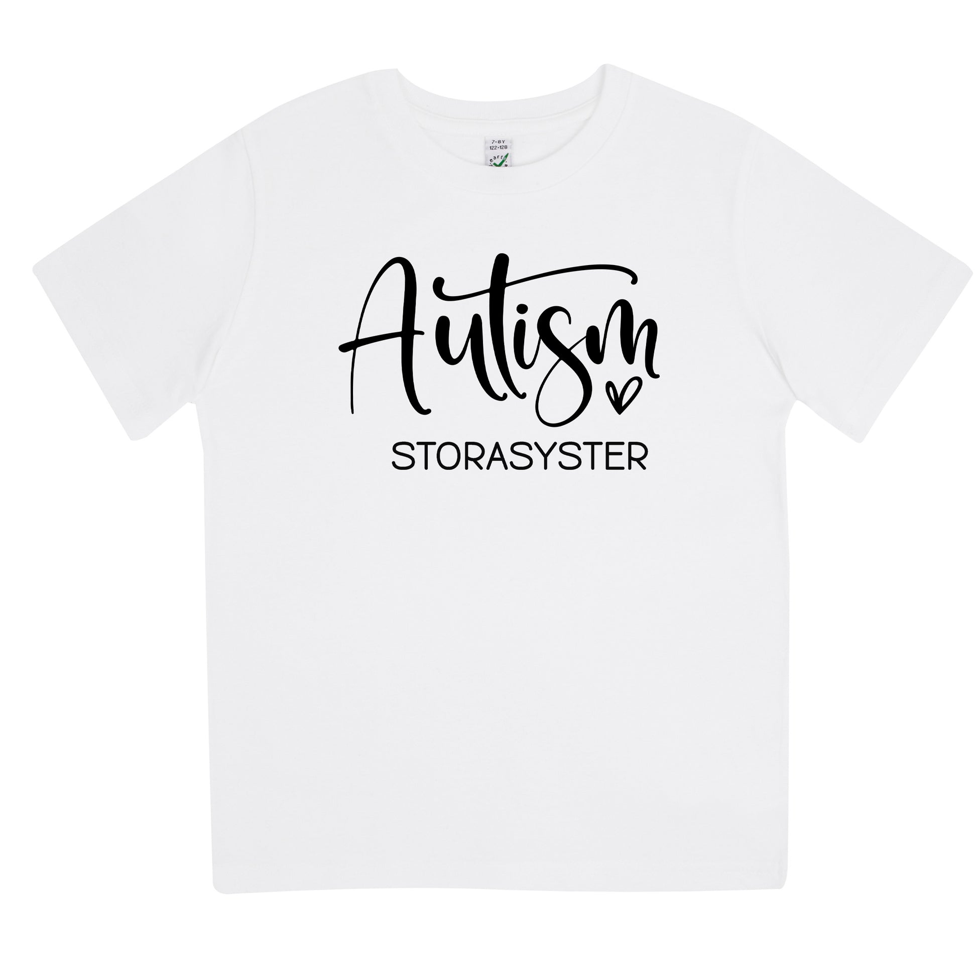 Autism Storasyster - Barn T-shirt 🌟 En Stolt Storasyster!-Lovely Text