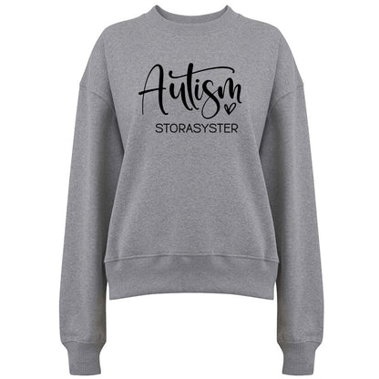 Autism Storasyster - Damtröja 💜 En Syster att vara Stolt över – Sprid Autismmedvetenhet!-Lovely Text