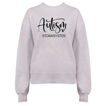 Autism Storasyster - Damtröja 💜 En Syster att vara Stolt över – Sprid Autismmedvetenhet!-Lovely Text