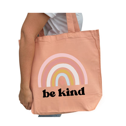 Be Kind Regnbåge Tygpåse-Lovely Text