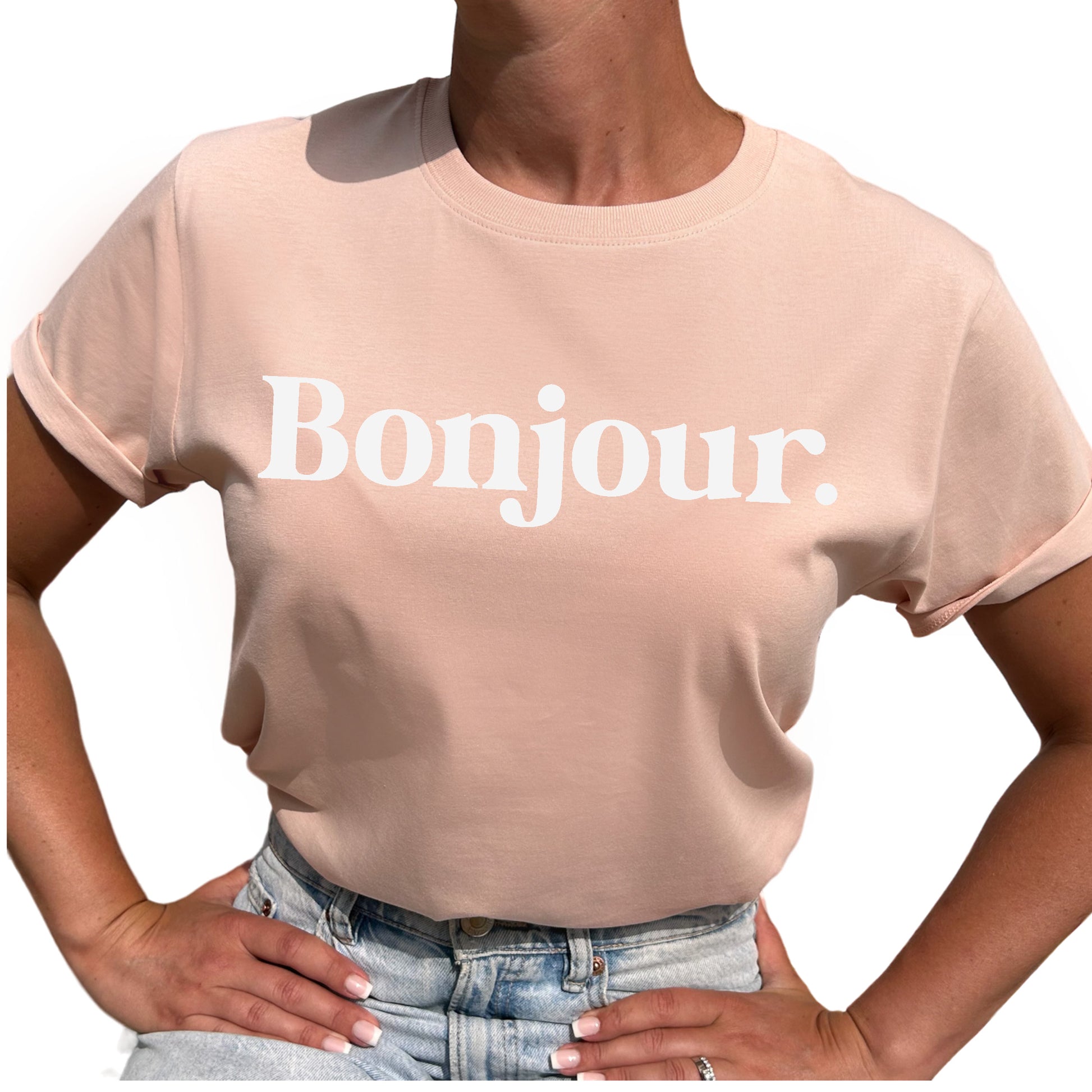 Bonjour T-shirt-Lovely Text