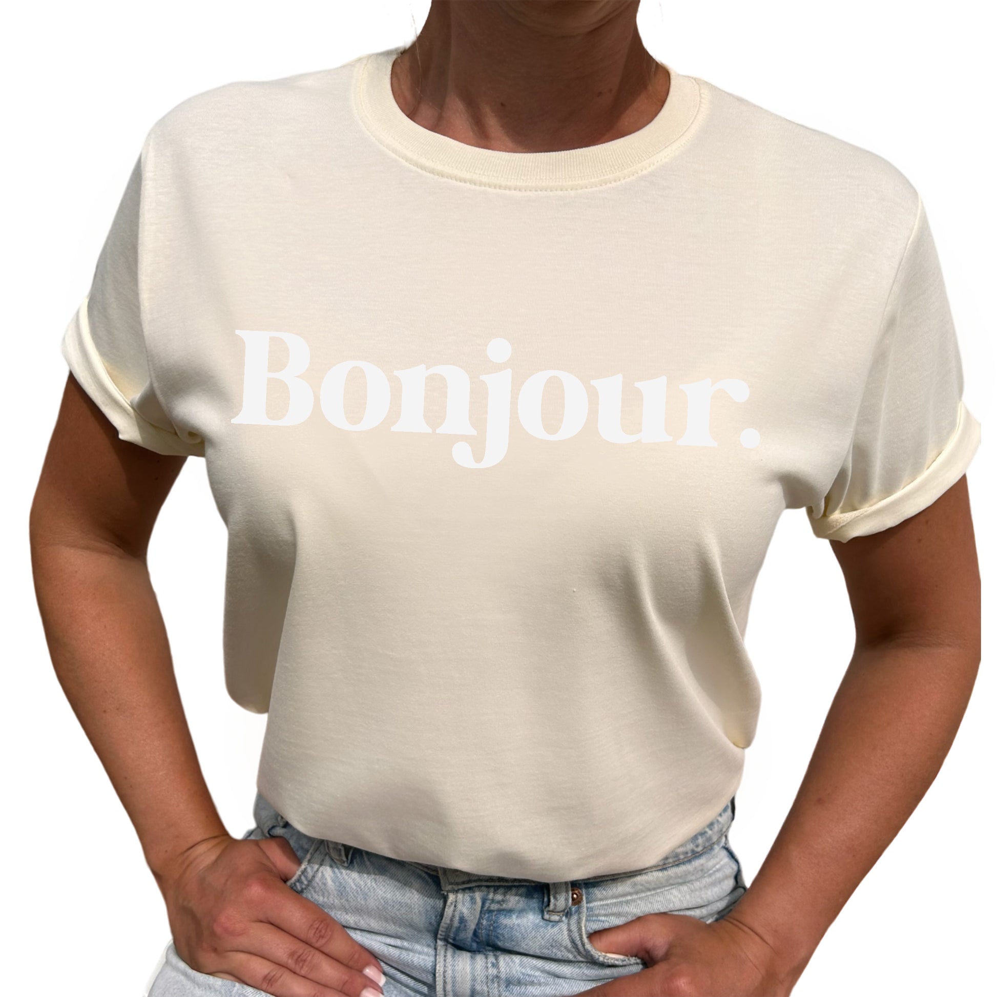 Bonjour T-shirt-Lovely Text
