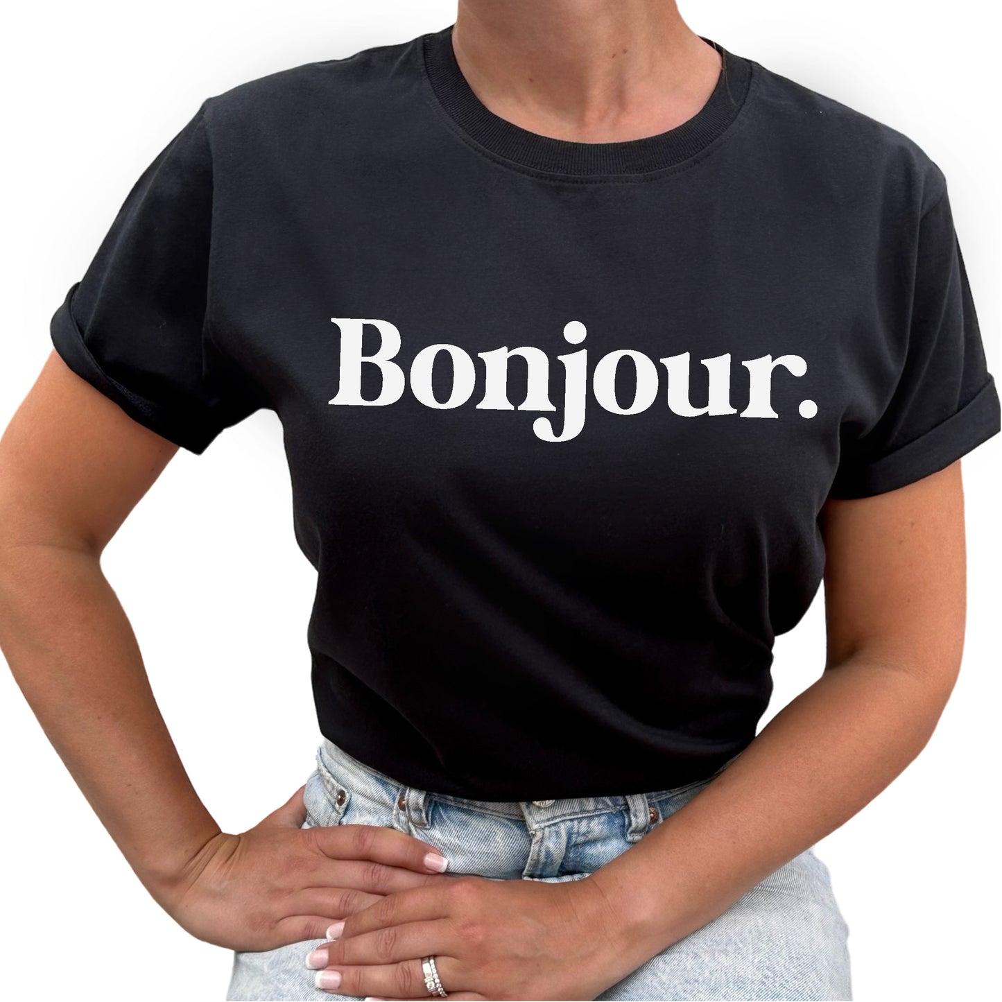 Bonjour T-shirt-Lovely Text