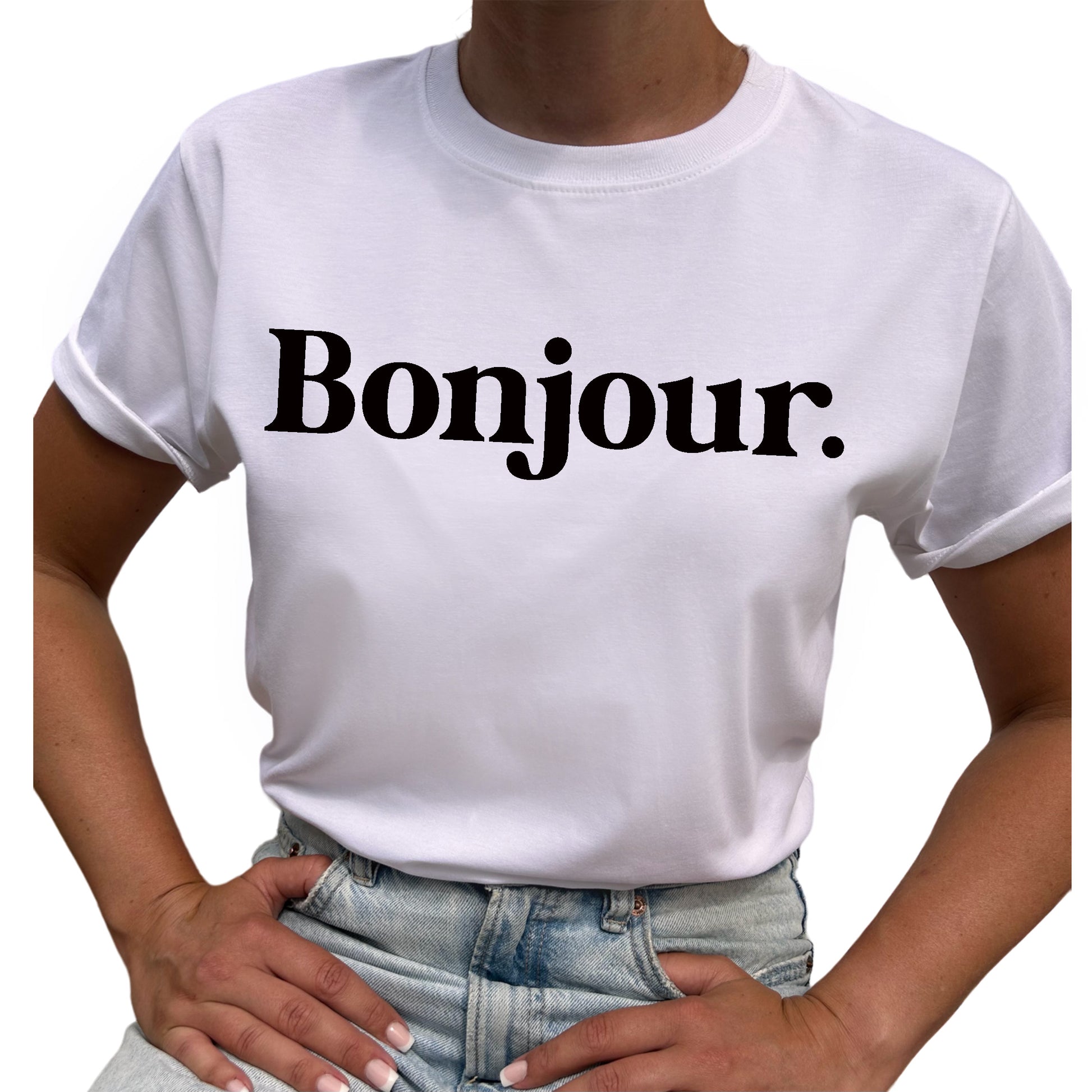 Bonjour T-shirt-Lovely Text