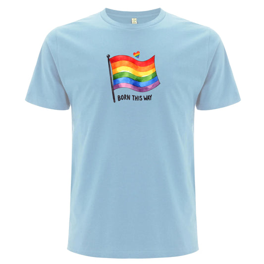 Born This Way – T-shirt med Prideflagga (Unisex)-Lovely Text