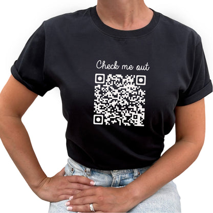 Check Me Out QR kod T-shirt-Lovely Text