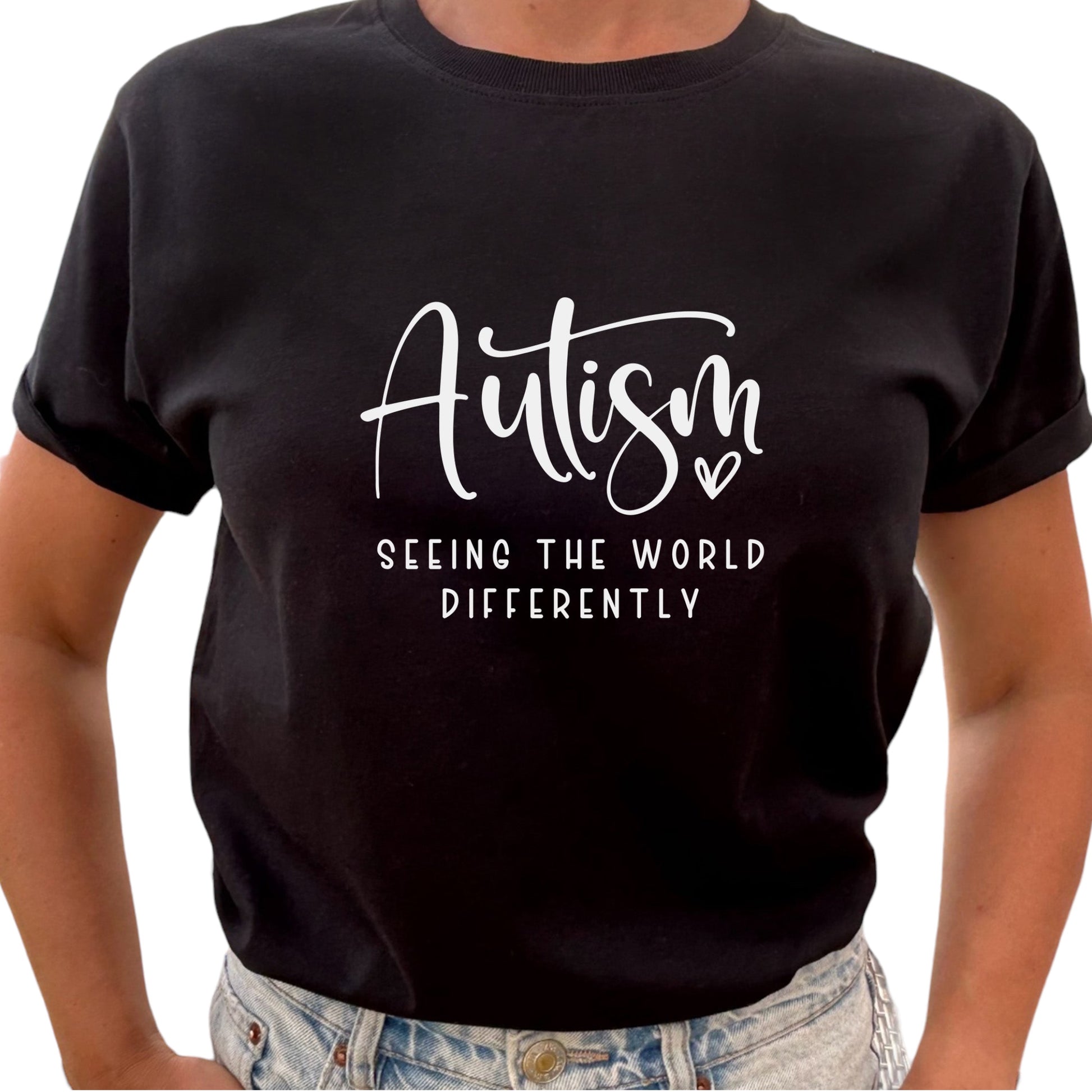 Autism Seeing the World Differently T-shirt-Lovely Text