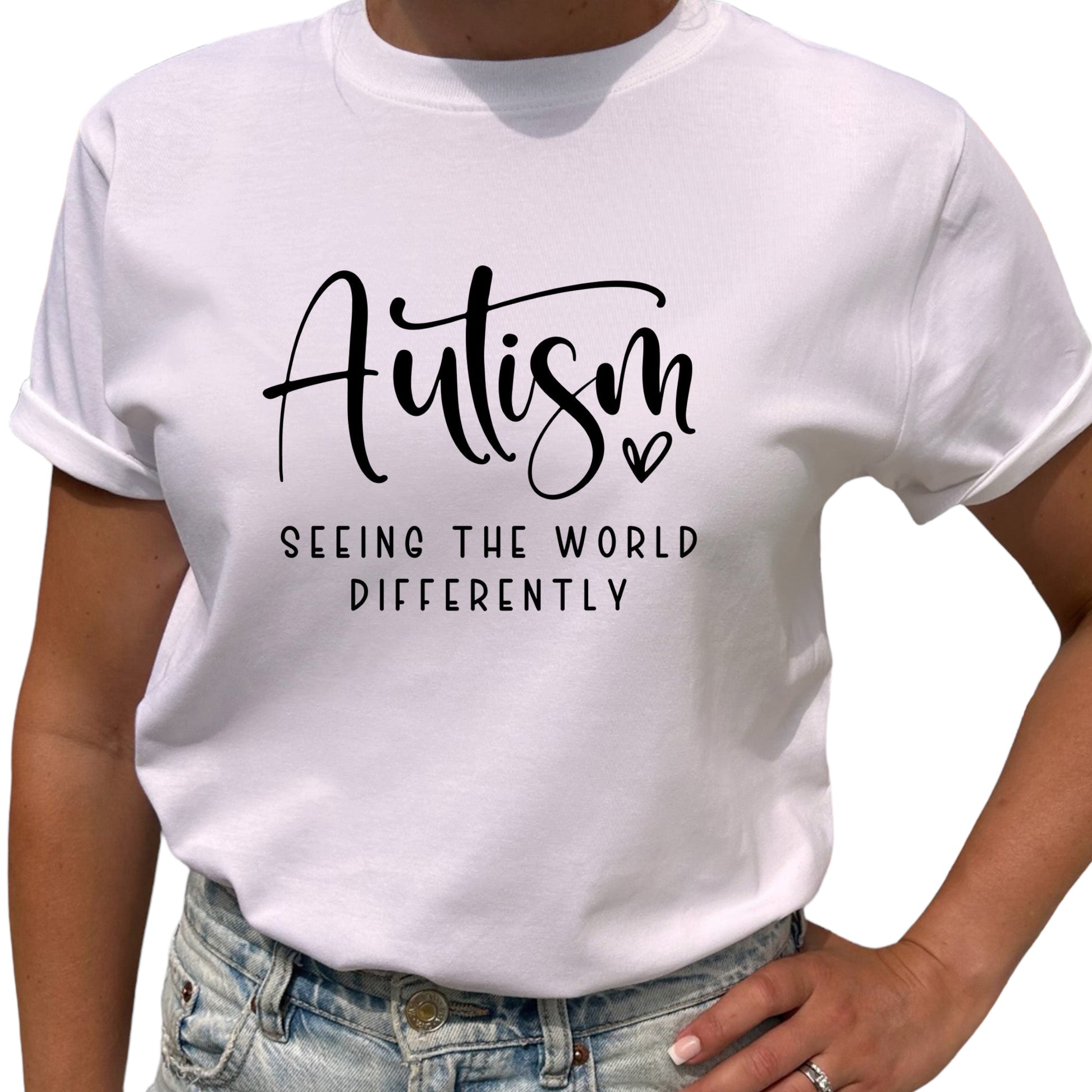 Autism Seeing the World Differently T-shirt-Lovely Text