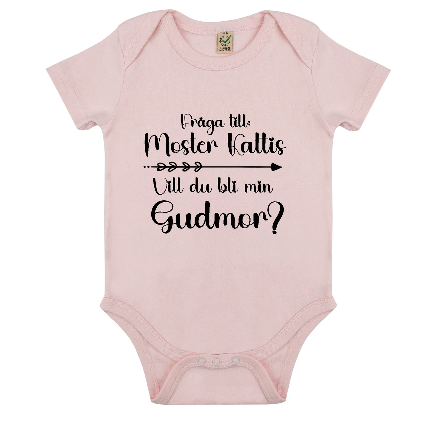 Fråga till: <NAMN> Vill du bli min Gudmor/Gudfar? Babybody Nyfödd-Lovely Text