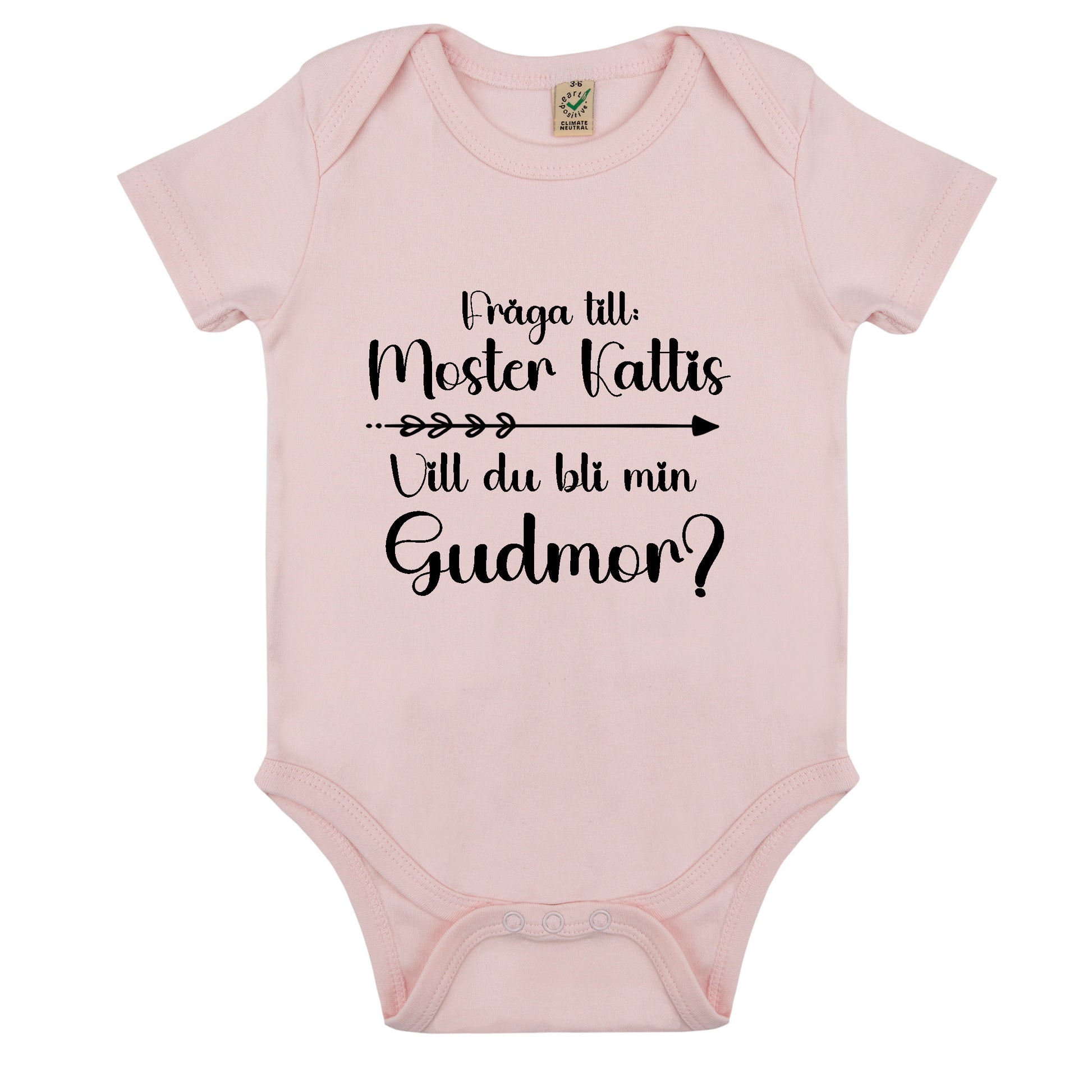Fråga till: <NAMN> Vill du bli min Gudmor/Gudfar? Babybody Nyfödd-Lovely Text