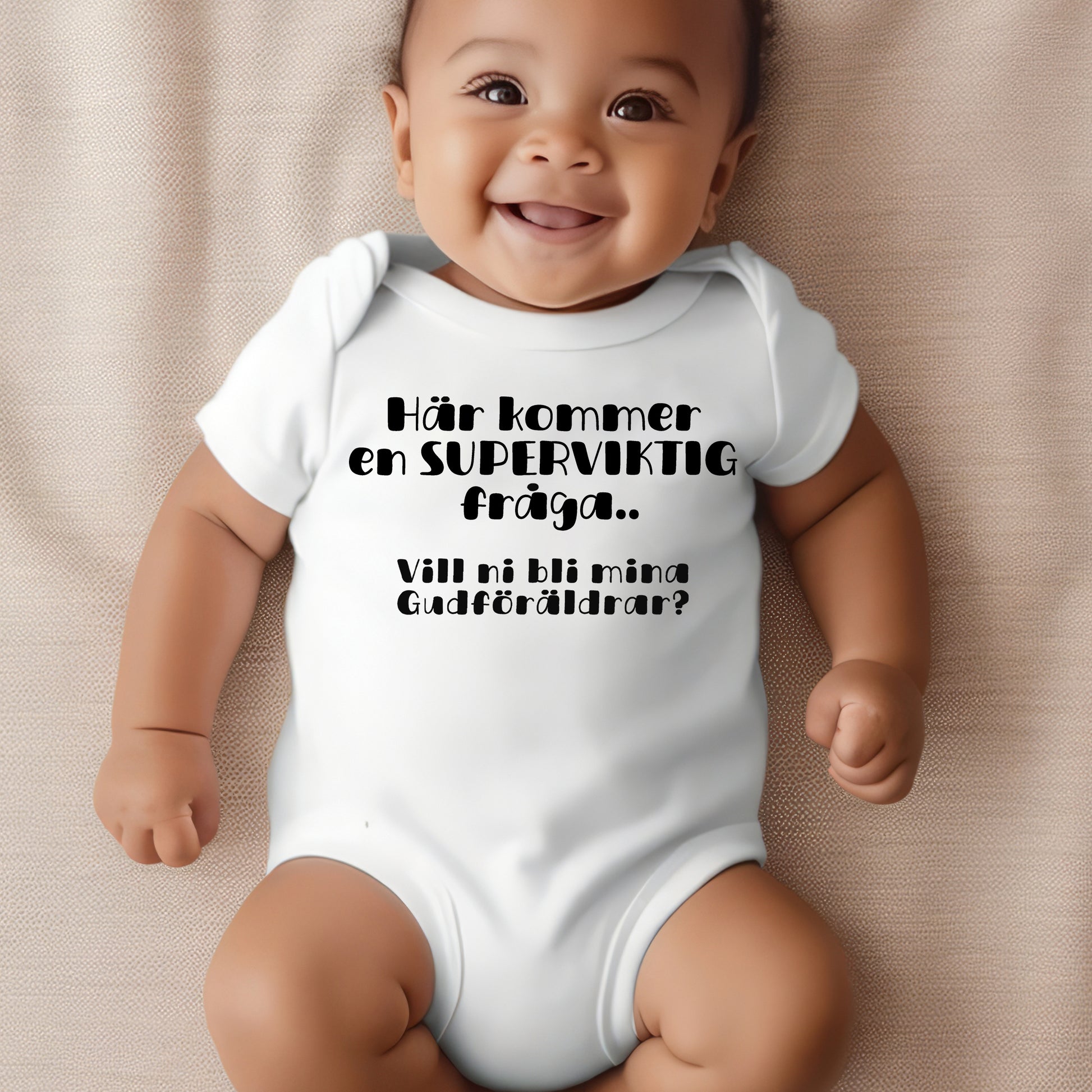 Här kommer en superviktig fråga… Vill ni bli mina Gudföräldrar?-Lovely Text