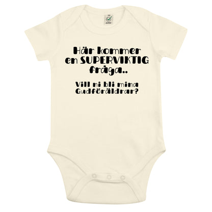 Här kommer en superviktig fråga… Vill ni bli mina Gudföräldrar?-Lovely Text