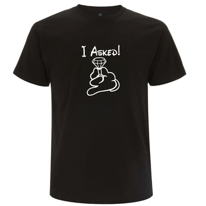 I Asked & I Said Yes – T-shirts för Par som Firar Förlovning