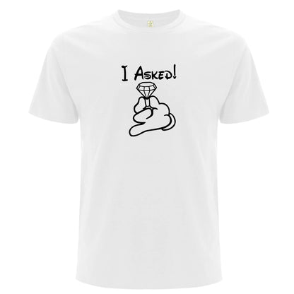 I Asked & I Said Yes – T-shirts för Par som Firar Förlovning