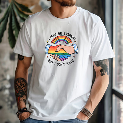 Ally – I May Be Straight But I Don’t Hate T-shirt (Unisex)-Lovely Text