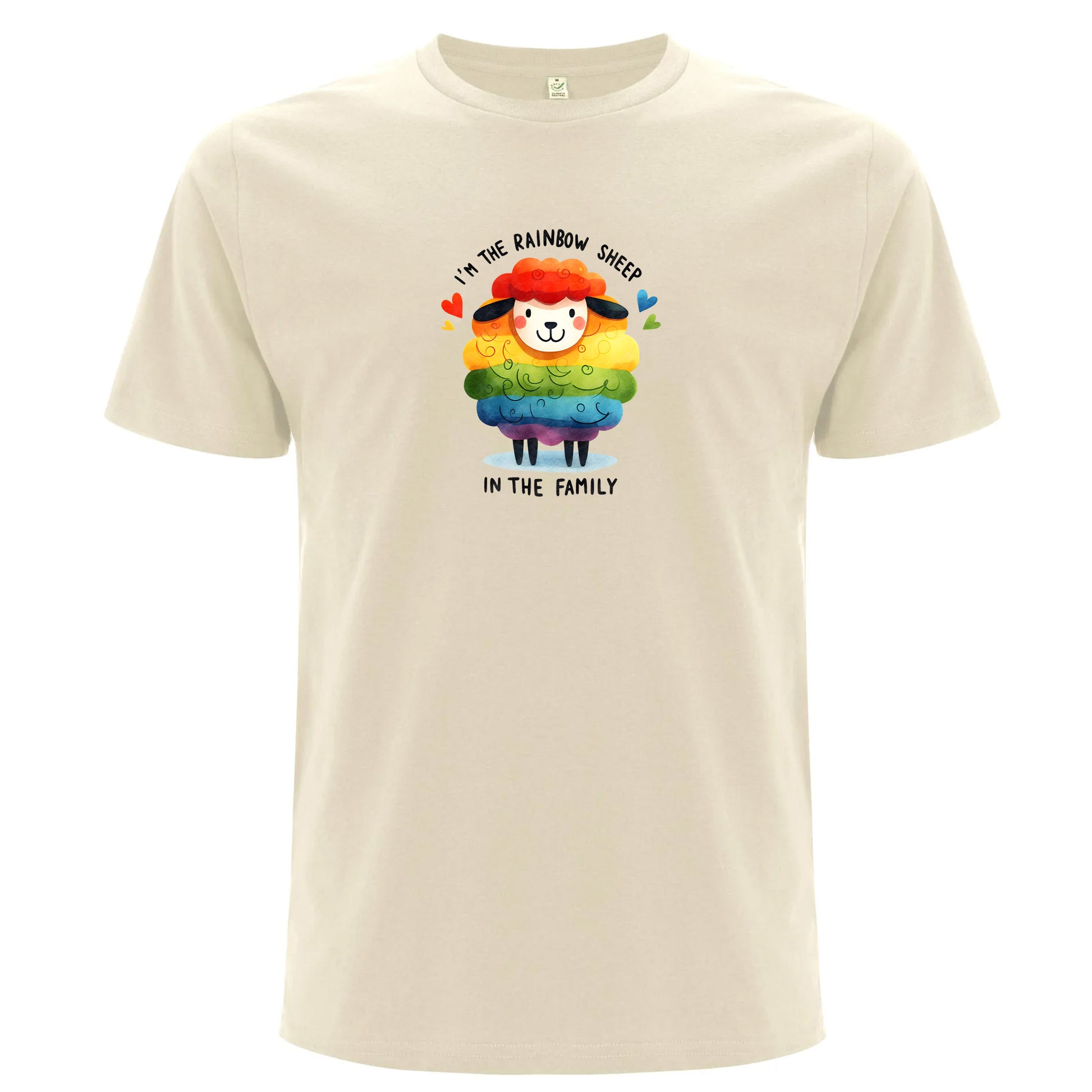I’m the Rainbow Sheep in the Family – T-shirt (Unisex)-Lovely Text