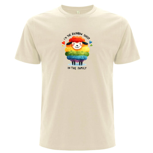 I’m the Rainbow Sheep in the Family – T-shirt (Unisex)-Lovely Text