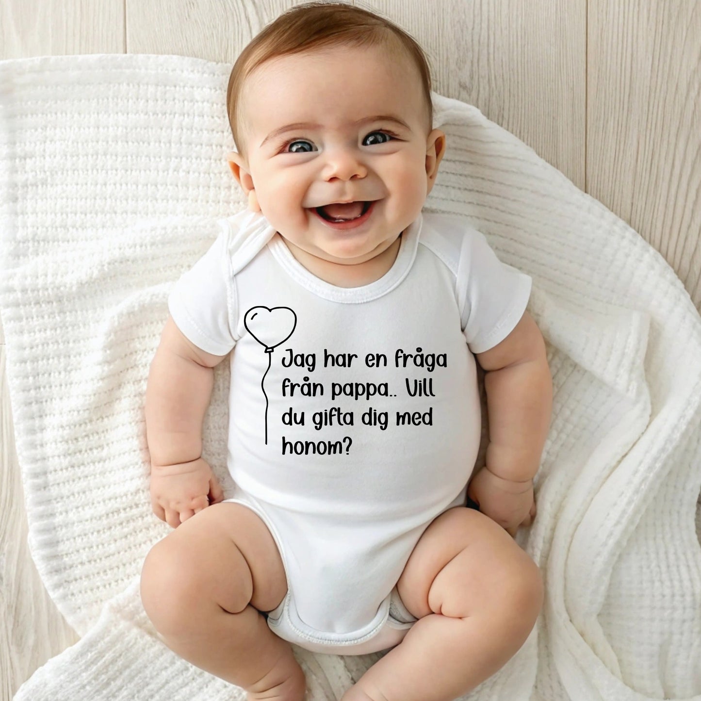 Frieri med en twist – babybody med fråga från mamma eller pappa-Lovely Text