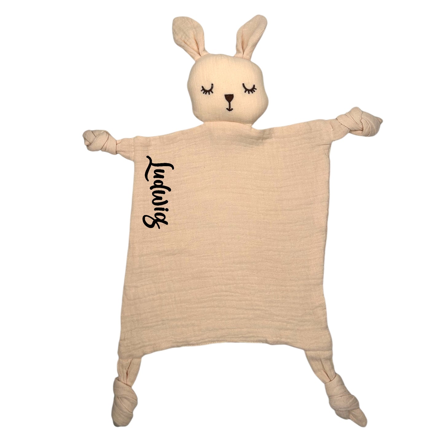 Mjuk och Personlig Kanin Snuttefilt – Med Bebisens Namn-Lovely Text