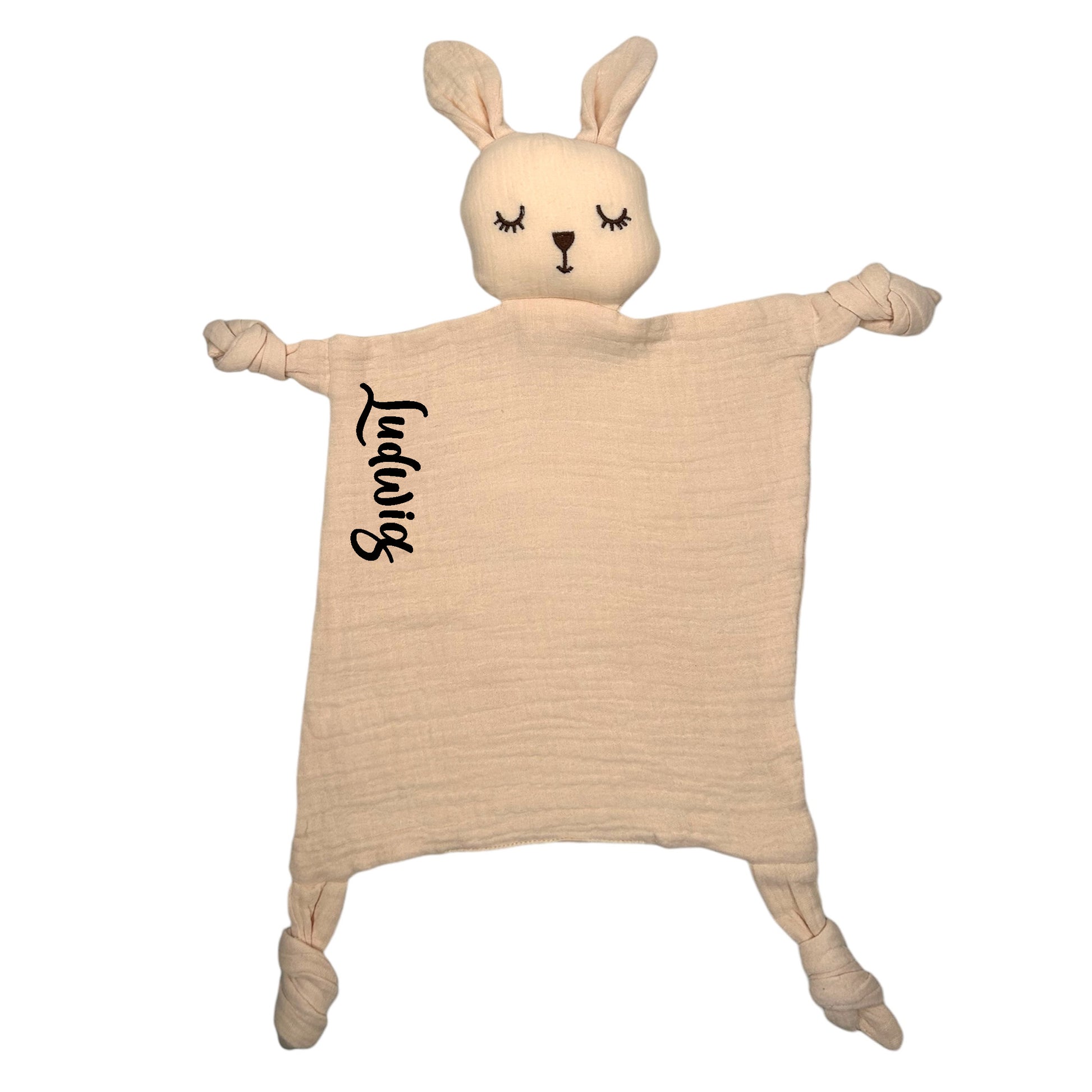 Mjuk och Personlig Kanin Snuttefilt – Med Bebisens Namn-Lovely Text