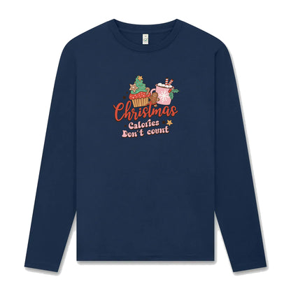 Christmas Calories Don’t Count Långärmad T-shirt Unisex – Perfekt för December