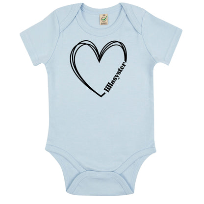 Lillasyster Hjärta Babybody Nyfödd-Lovely Text
