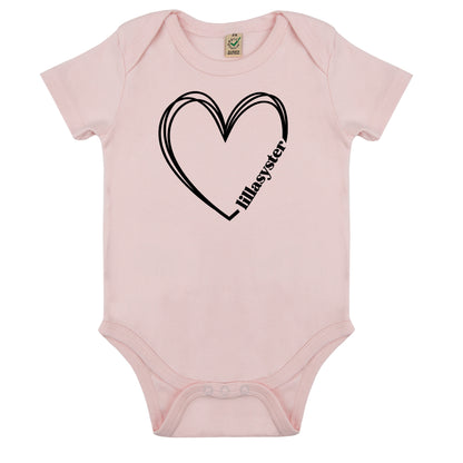 Lillasyster Hjärta Babybody Nyfödd-Lovely Text