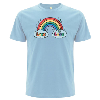 Love is Love – T-shirt med regnbåge (Unisex)-Lovely Text