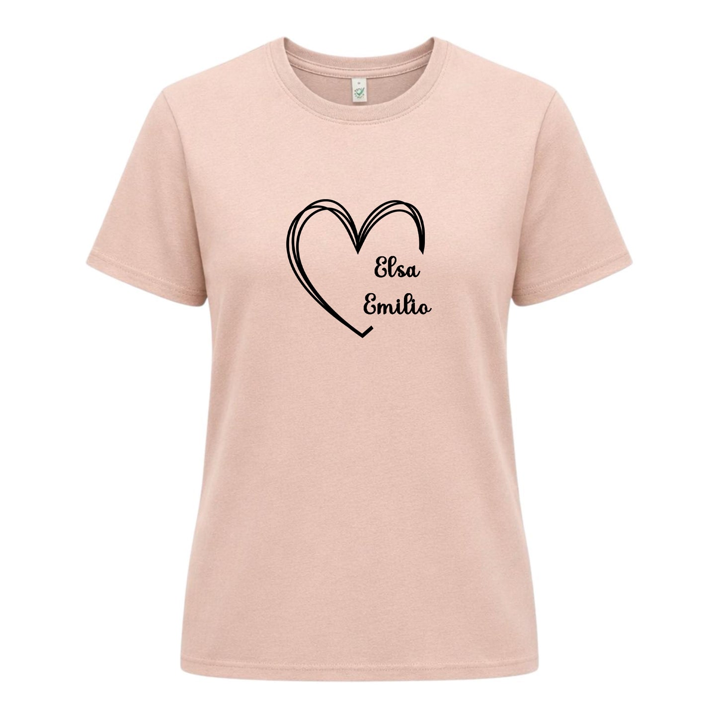 Personlig Mamma T-shirt med Hjärta & Barnens Namn