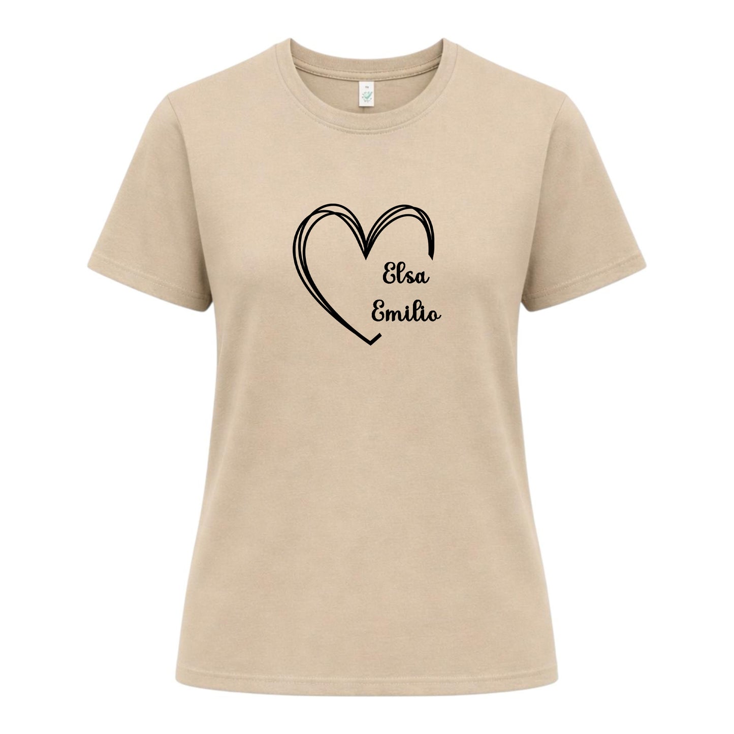 Personlig Mamma T-shirt med Hjärta & Barnens Namn