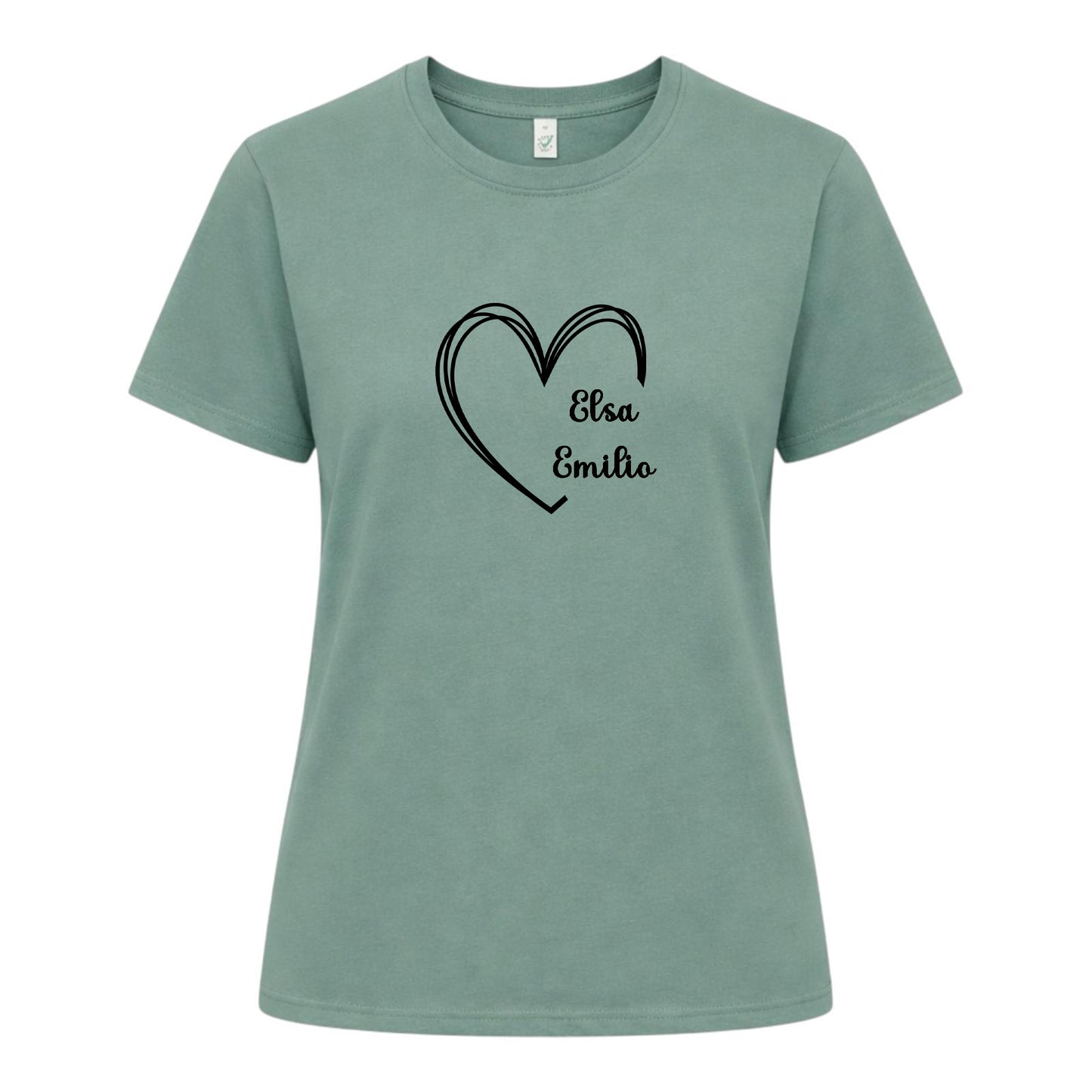 Personlig Mamma T-shirt med Hjärta & Barnens Namn