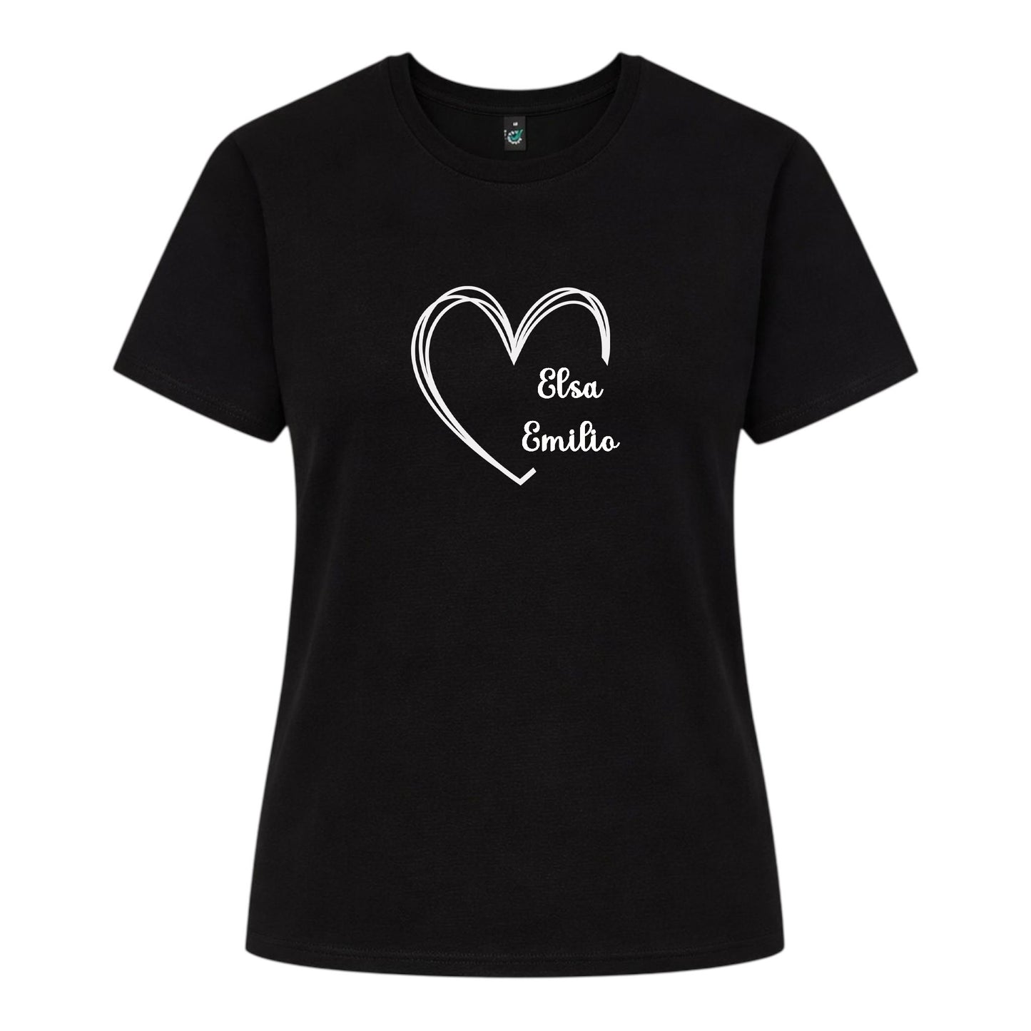 Personlig Mamma T-shirt med Hjärta & Barnens Namn