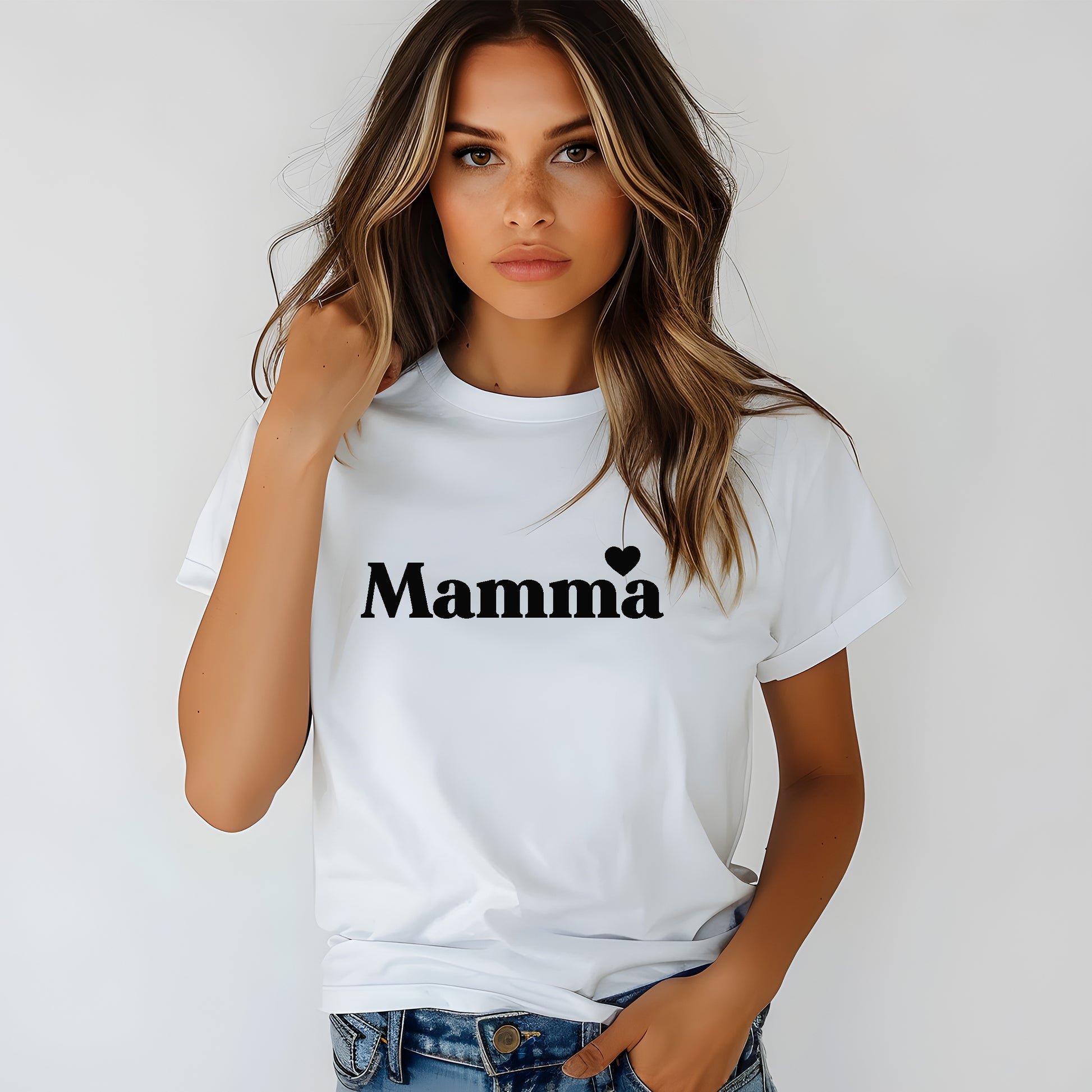 Klassisk Mamma T-shirt-Lovely Text