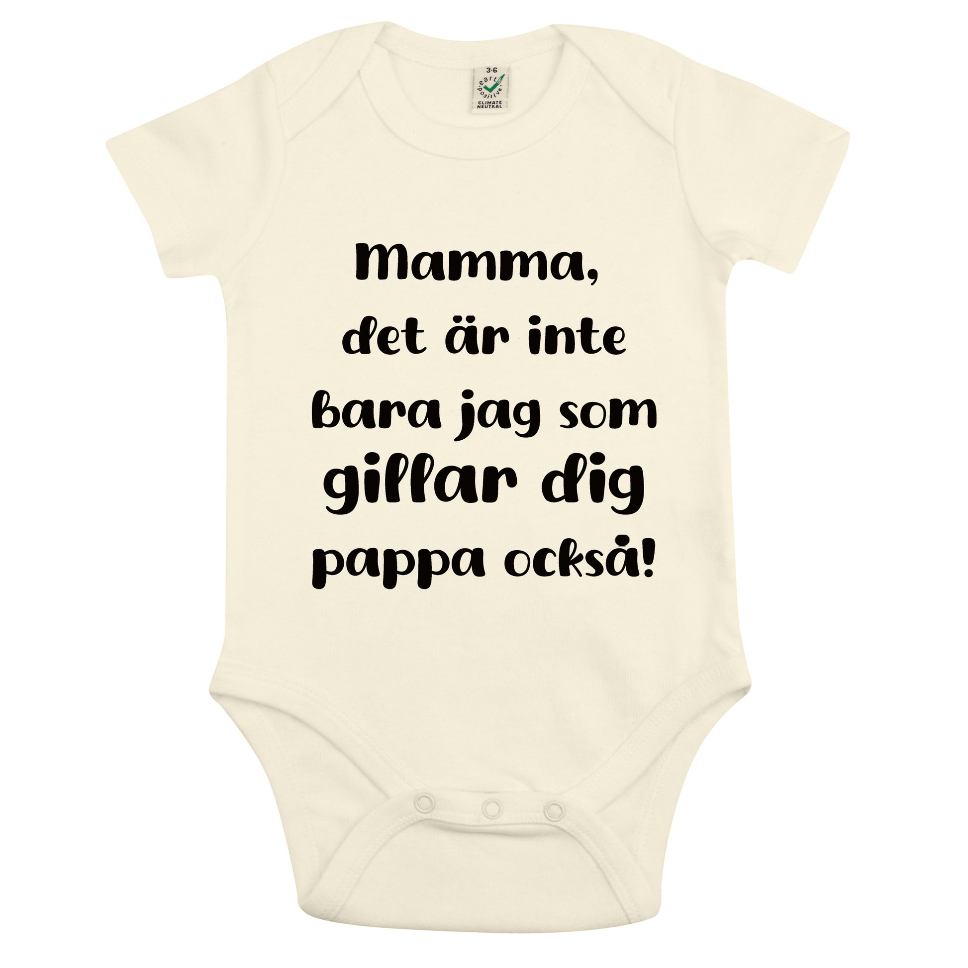 Babybody med kärlekshälsning – från mamma eller pappa-Lovely Text
