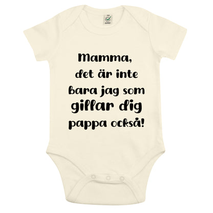 Babybody med kärlekshälsning – från mamma eller pappa-Lovely Text