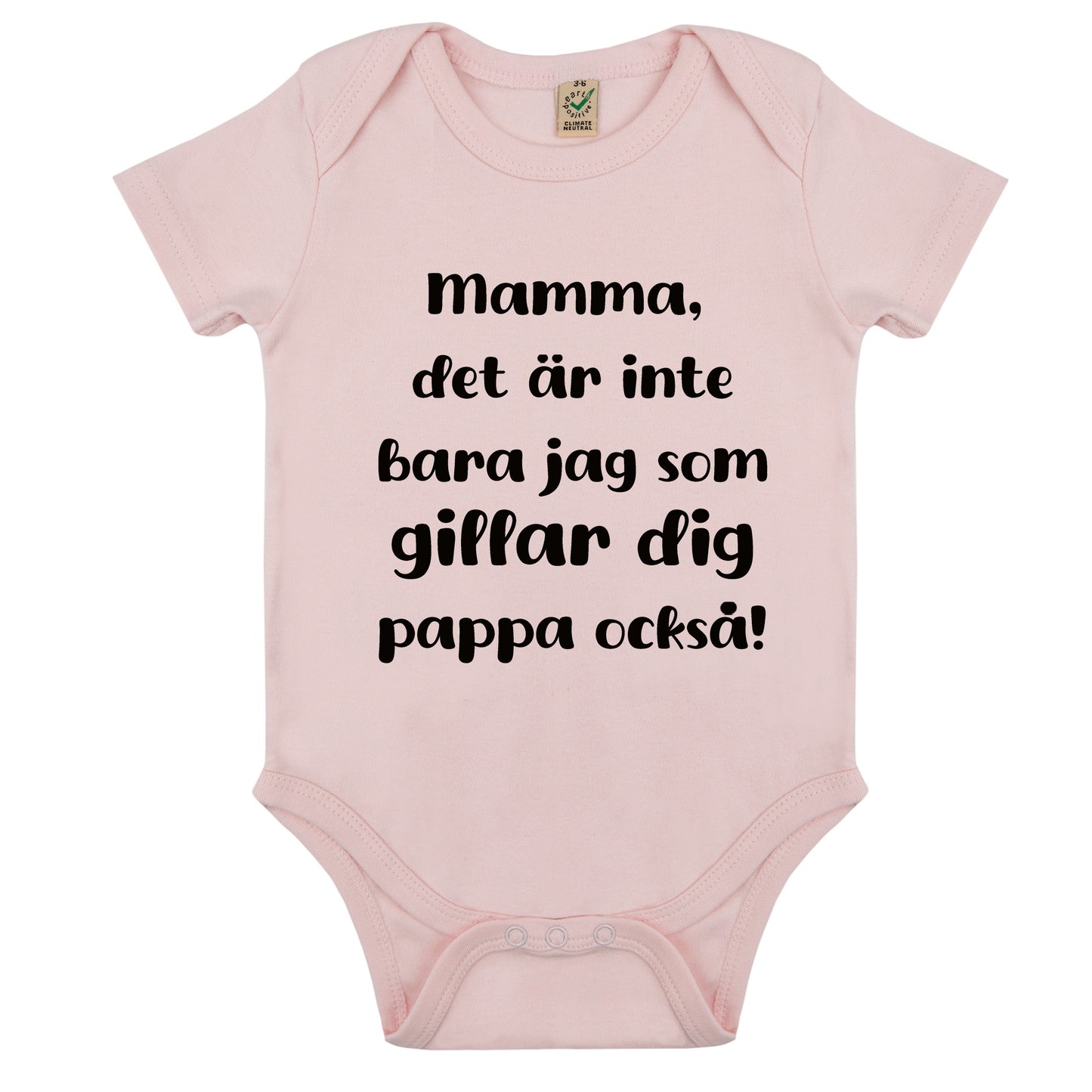 Babybody med kärlekshälsning – från mamma eller pappa-Lovely Text