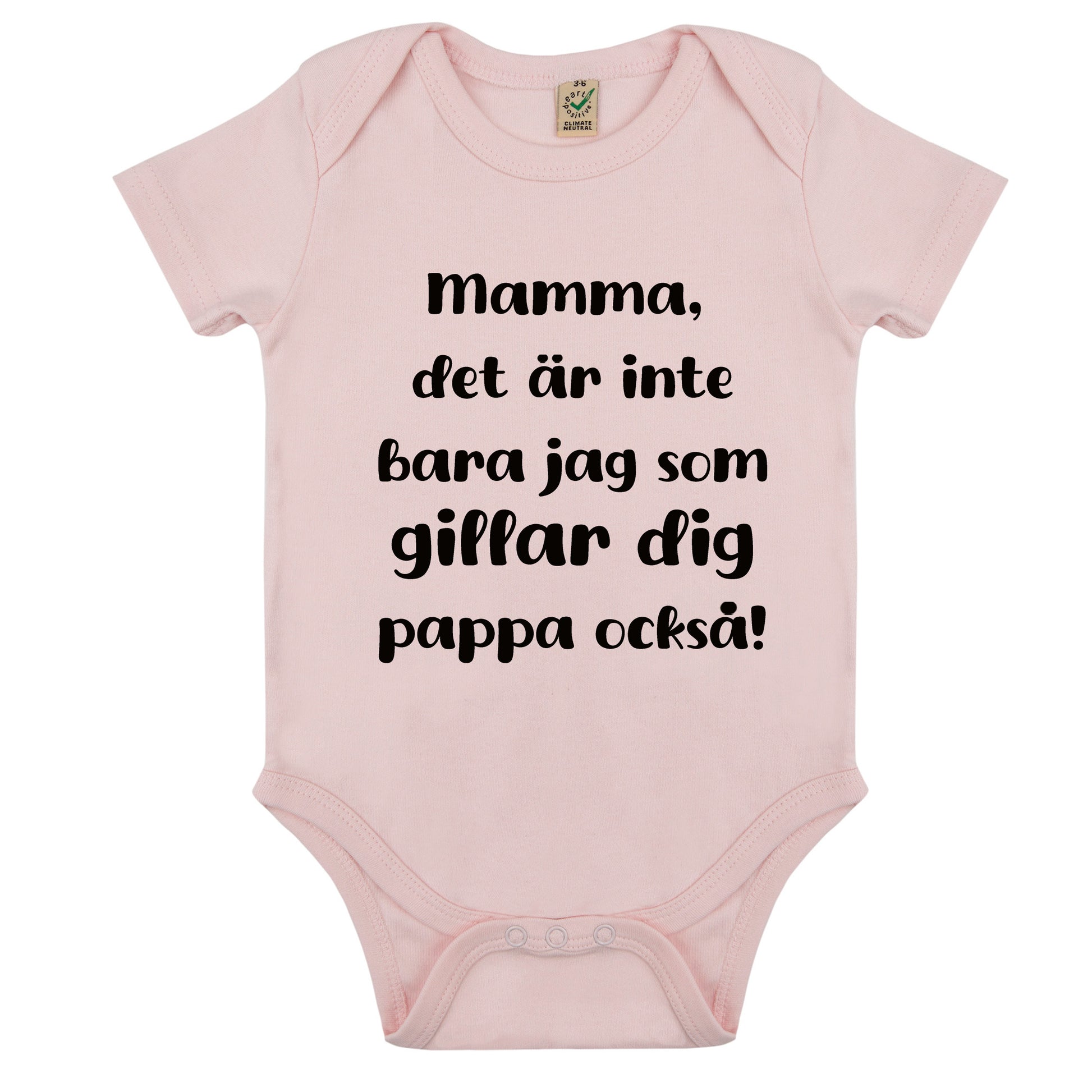 Babybody med kärlekshälsning – från mamma eller pappa-Lovely Text