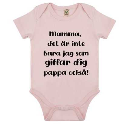 Babybody med kärlekshälsning – från mamma eller pappa-Lovely Text
