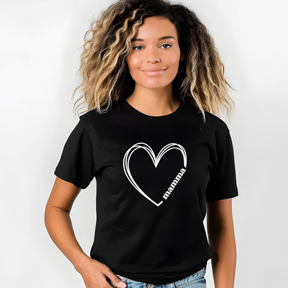 T-shirt med Hjärta & Mamma-Lovely Text