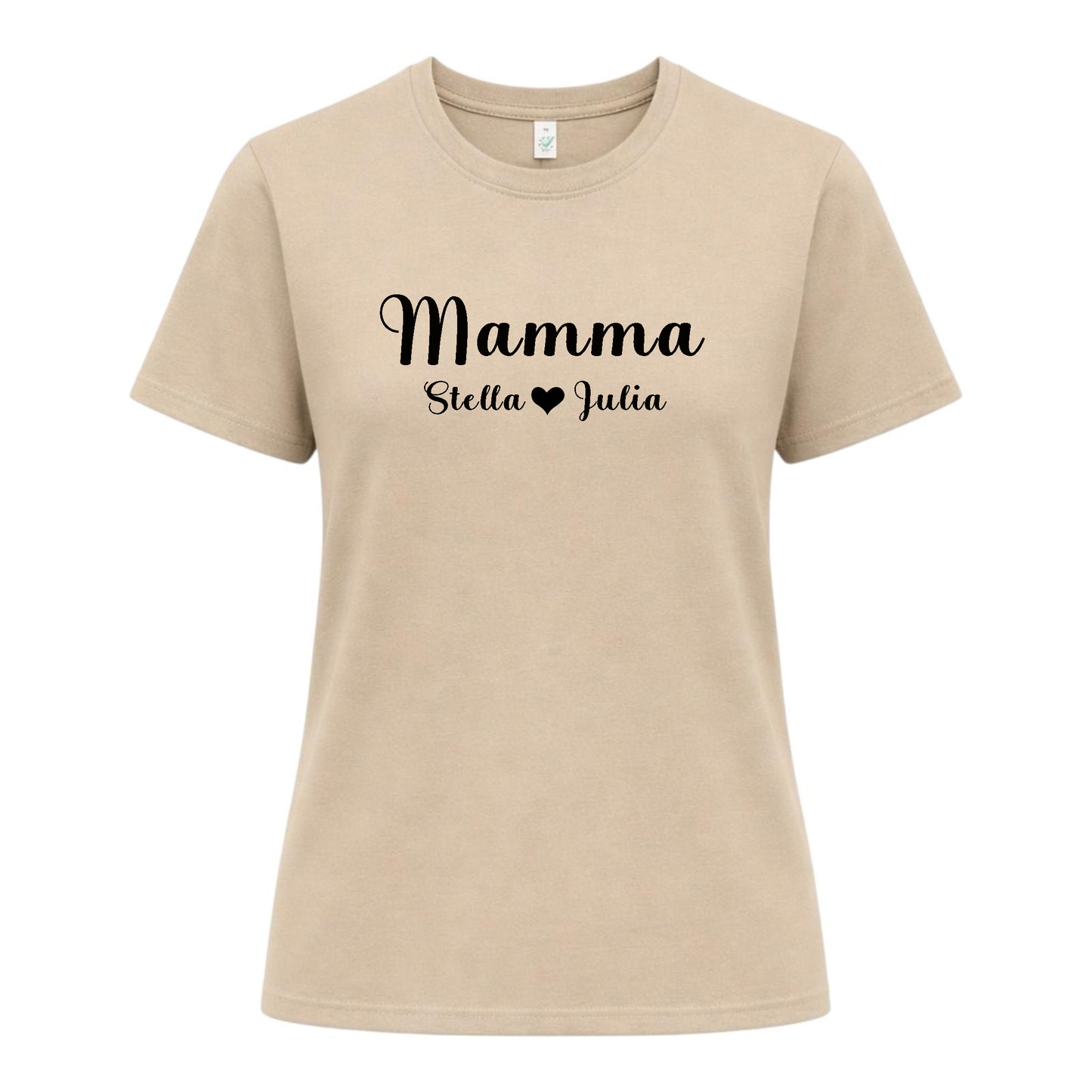 Elegant Personlig Mamma T-shirt med Barnens Namn