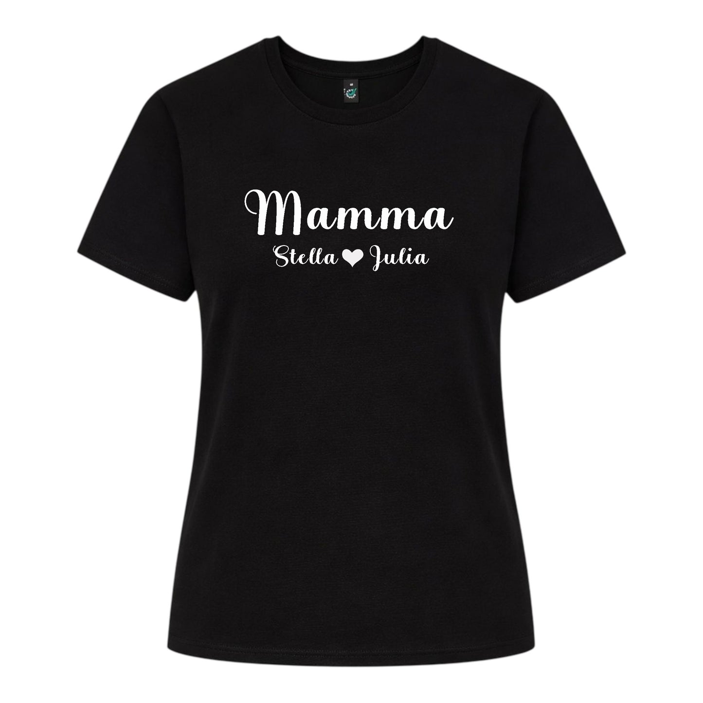 Elegant Personlig Mamma T-shirt med Barnens Namn